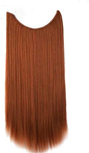 PARAHAIR Secret Halo Hair Extensions Headband Full Head Straight Invisible Wire Hair Extensions No Clips Synthetic Hair 22'' Light Auburn (#30)
