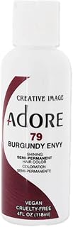Adore Semi Permanent Hair Color (079 Burgundy Envy) | Vegan & Cruelty-Free Red Hair Dye | No Ammonia, No Peroxide, No Alcohol | 4 Fl Oz
