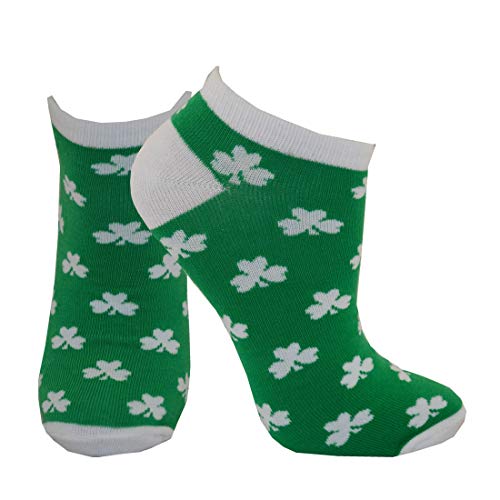 Carrolls Irish Gifts Damen T9297 Traditionelle Socken, Kleeblatt-Design, Grün/Weiß, One Size Cover
