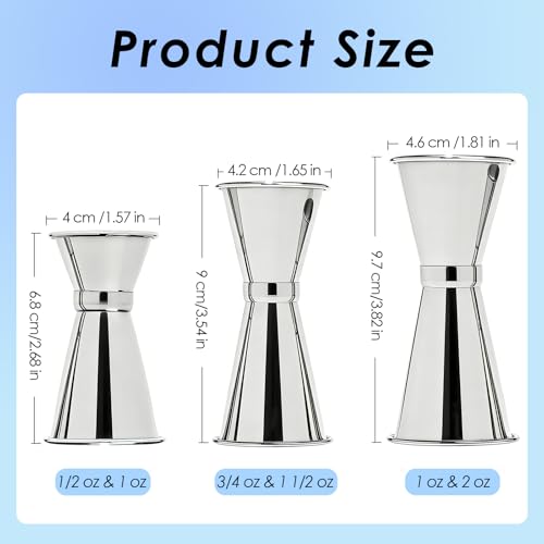 Set de 3 Jiggers para Cócteles de Acero Inoxidable miniatura 2
