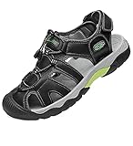  Herren Sandalen Leder Strand Trekkingsandalen Outdoorschuhe Sommer Freizeitschuhe Wanderschuhe Männer Sport-Outdoor Atmungsaktive Sandale Wandersandalen Beach Trekkingschuhe Schwarz 43EU
