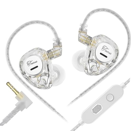 Alksubbm Cuffie intrauricolari con doppio driver dinamico e bassi profondi,