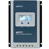 EPEVER 40A 12/24/ 自動識別 MPPTソーラー充電コントローラー LCDディスプレイのリモコン付き 調節可能なパラメータと温度センサーサポート リチウム (40A MPPTコントローラー)