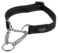 Rogz HC11-A Obedience Dog Collar, Black, Medium
