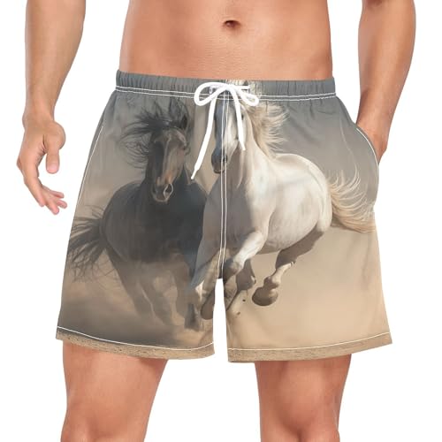 Short de bain homme Chevalier du Désert Sauvage imprimé cheval