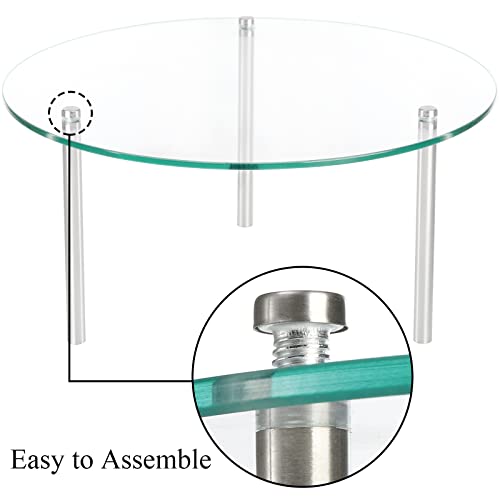 Hacaroa 3 Pcs Tempered Glass Cupcake Stands for Party, 9,11,12.6 Inch Round Food Display Stand Clear Retail Risers for Cakes, Desserts, Pastries, Appetizers - Image 6