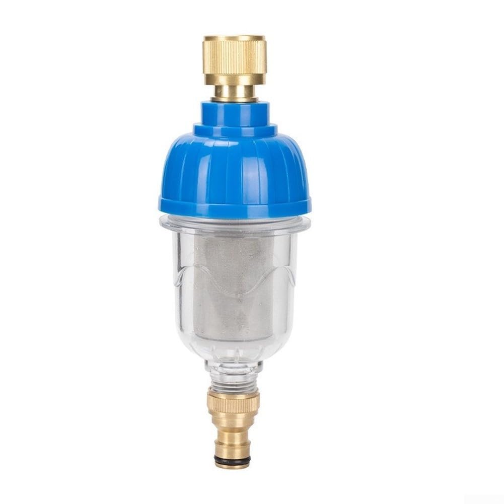 CYRENT Stainless Steel High Pressure Pre-Filter for Car Wash and RV External Water Purifier with Copper Connectors Easy Clean Design for Travel