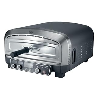 Forno Pizza XXL Professionale, Cuoce in 2 minuti, scalda fino a 400°, Piano cottura in pietra refrattaria da 37x37 cm rimovibile, 2200W 20LT Con pala in alluminio
