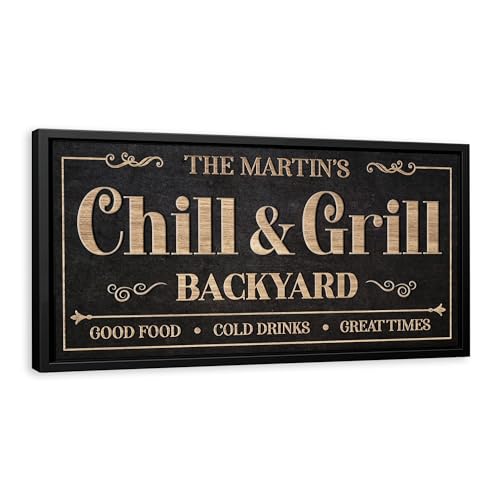 Awesometik Chill Grill Backyard Sign