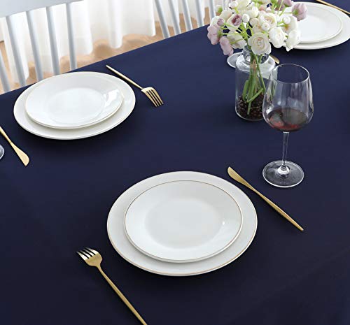 Image of FOLINS&HOME Navy Blue Rectangle Waterproof Tablecloth, 60 x 120 Inch