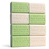 Australian Botanical Men's Soap Bars, Duo Pack Luxury Body and Beard Bars, Eucalyptus and Goats Milk Soap, Gift for Men, 6.6 oz. 4 Bars of Each, 8 Pack