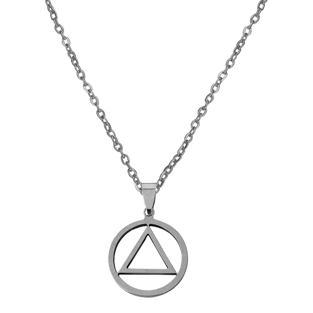 Sterling Silver Shield Shape Geometric Design Viking Stylish Triangle Stainless Steel Pendant Necklace Chain For Men And Women LC0044-image-29