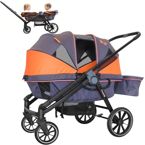 Wagon Stroller for 2 Kids, All-Terrain 2-in-1 Push & Pull