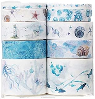 10 Rolls Washi Tapes Ocean Theme Tapes Ocean Theme Tape for Scrapbooking DIY Arts Crafts Bullet Journals Gift Wrapping