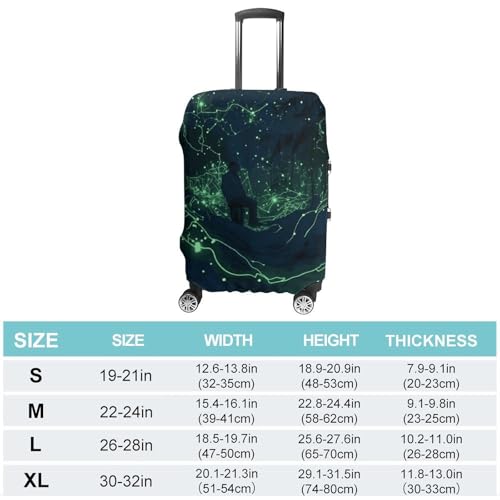 Glow in The Dark Luggage Cover, Washable Elastic Suitcase Cover Protector Fit 18-32 Inch Luggage2