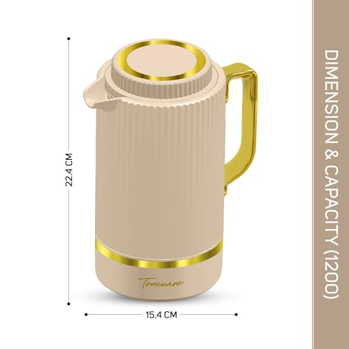 Image of Trueware Marvel 1200 Insulated Flask - 1000 Ml | PU Insulated Inner Stainless Steel Hot & Cold Flask, BPA Free, Leak Proof, Ideal for Tea, Coffee, Water, Hot Beverages
