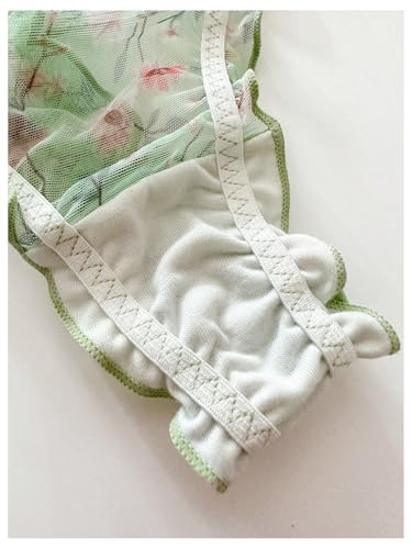 Image of SHENHE Women's 5 Packs Floral Lettuce Trim Bow Low Rise Cute Thong Panties Underwear