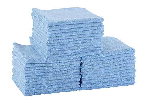 DRI Professional Extra-Thick Microfiber Cleaning Cloth - 16 in x 16 in - 72 Pack (Blue) - Ultra-Absorbent, Quick Drying, Chemical-Free Cleaning
