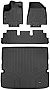 SMARTLINER Custom Fit Floor Mats 2 Rows and Cargo Liner Behind 2nd Row Set Black Compatible with 2022-2023 Nissan Pathfinder (7 Passenger Models Only)