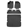 SMARTLINER Custom Fit Floor Mats 2 Rows and Cargo Liner Behind 2nd Row Set Black Compatible with 2022-2023 Nissan Pathfinder (7 Passenger Models Only)