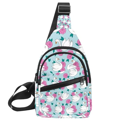 Bolsa de pecho para mujer alegre con margaritas, mochila cruzada gris para viajar con libertad