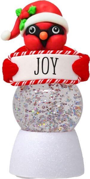 Spoontiques Santa Christmas Water Globe - Small Holiday Light Up Snowglobe Novelty for Tree, Mantle, Tabletop - Indoor Christmas Decoration for Seasonal Display (2.25" x 2.25" x 5")