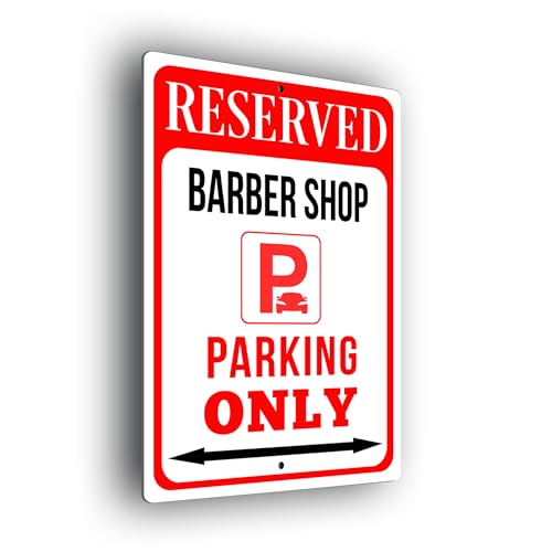 Barber Shop Parking Only Sign | Heavy-Duty Car Park Signs | Laminated Aluminium Composite | Vibrant Full Color, Rustproof & Weatherproof | Pre-drilled Holes for Easy Install