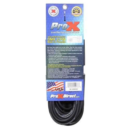 Câble d'éclairage DMX XLR cordon haute performance de 15,2 m Prox