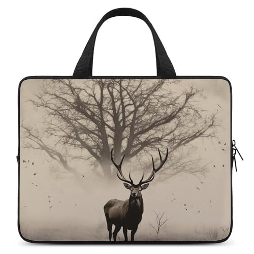 Housse PC 17 pouces antichoc avec motif arbre abstrait et élan