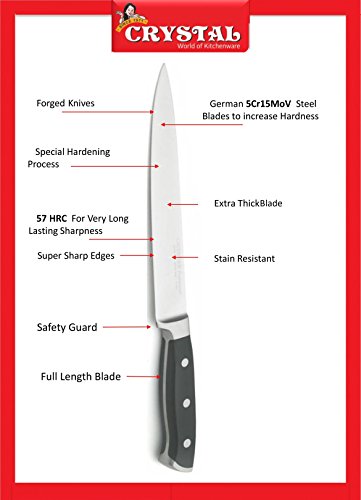 Image of Crystal Stainless Steel Slicing and Carving Knife, Black