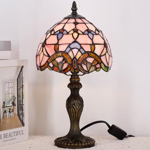 TCODTPOL Small Tiffany Stained Glass Table Lamp,Pink Baroque by TCODTPOL - Used condition - Image 6