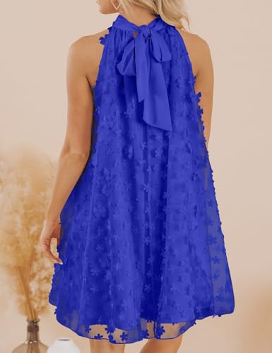 Image of VIMPUNEC Womens Summer Halter Mini A Line Swing Dresses Wedding Guest Formal Cocktail Homecoming Dress