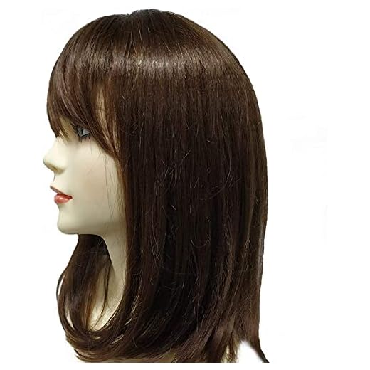 Peruk 15 tums axellängd 100% mänskligt hår kvinnor peruk rakt brunt hår