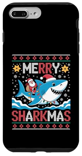 Merry Sharkmas AO[Z[^[ T^ CfBO V[N Cgt X}zP[X iPhone 7 Plus/8 Plus p