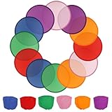 TOSAMZOO 12 Pieces Foldable Flying Disc or Fan with Storage Bag Assortment Fans Set Beach Flying Disc- 9.8' Foldable Flying Disc, 6 Colors