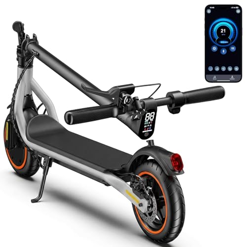 Image of Electric Scooter Adults, 500W Powerful Motor Commuting Scooter, 21 MPH Max Speed, 21 Miles Range Lightweight Folding E-Scooter, Bluetooth Smart App Control, 8.5 inch Tires Dual Braking System