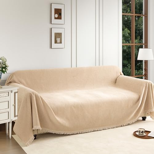 Couch Cover for 2-3 Cushion Couch Sofa Pet Friendly, Chenille Sectional L Shaped Sofa Cover Washable for Dogs Cats Kids, Furniture Protector Slipcover Decor for Living Room, 71