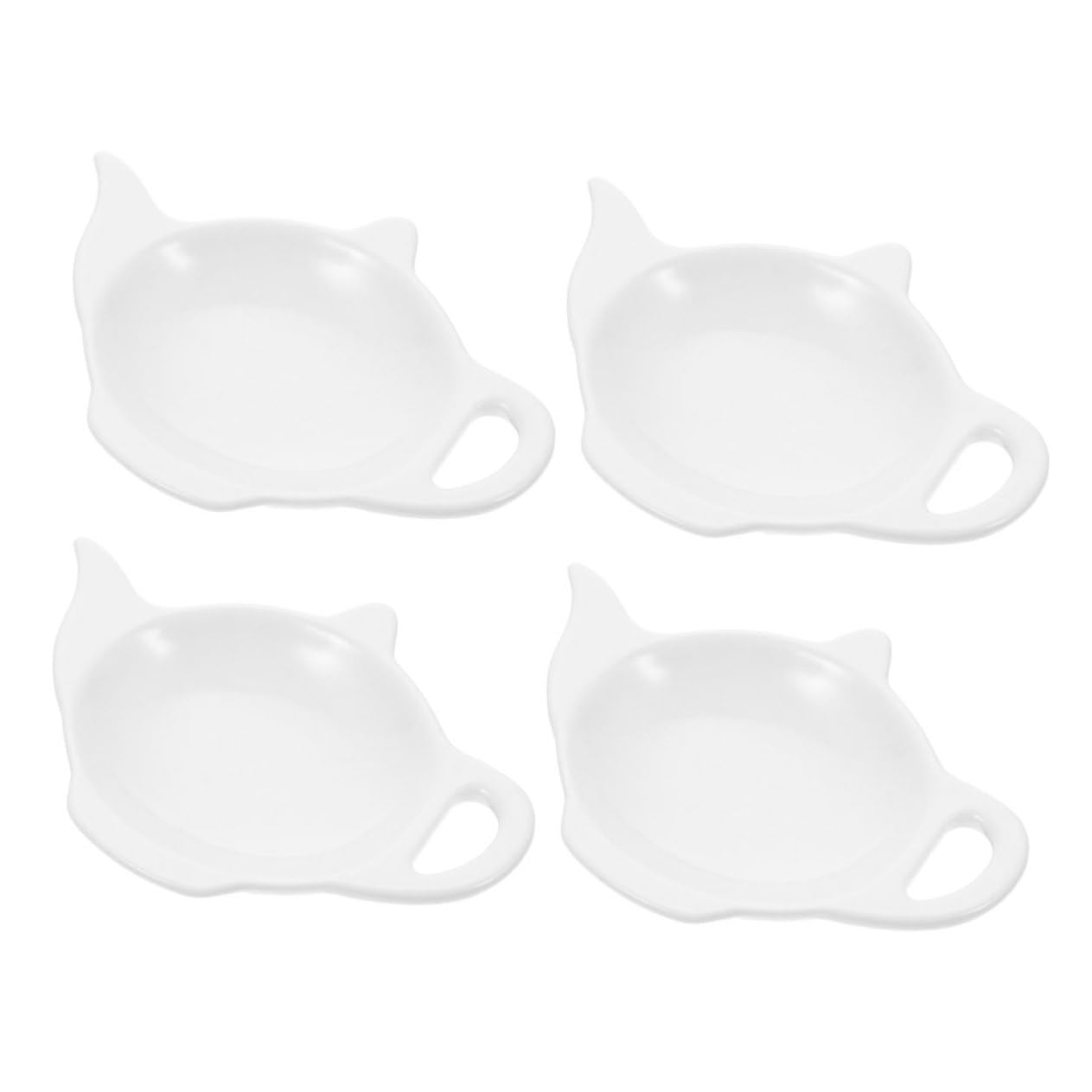 PRETYZOOM 4pcs Teapot Shaped Ceramic Teabag Holder Reusable Teabag Dish Easy Clean Tea Bag Tray for Kitchen Large Smooth Edges Safe Material for Tea Lovers