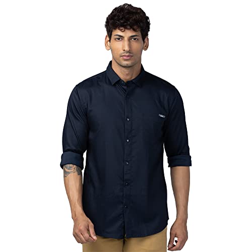 Image of Spykar Men's Regular Fit N /A Full Sleeve Solid Casual Shirts