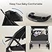 Mompush Lithe V2 Lightweight Travel Stroller, Compact Foldable Baby Stroller with Travel Bag, One-Hand Fold Stroller, Snack Tray, Mechanical Recline Seat, Airplane-Ready, UPF 50+ Canopy & Rain Cover