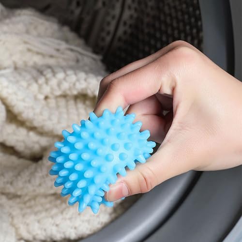 Reusable Dryer Balls Anti Static, 6 PCS Laundry Agitator Balls for Laundry, Blue Purple White Non-Toxic Washing Balls Tangle Free for Washer, Softens Fabrics, Prevents Tangles, Enhances Cleaning