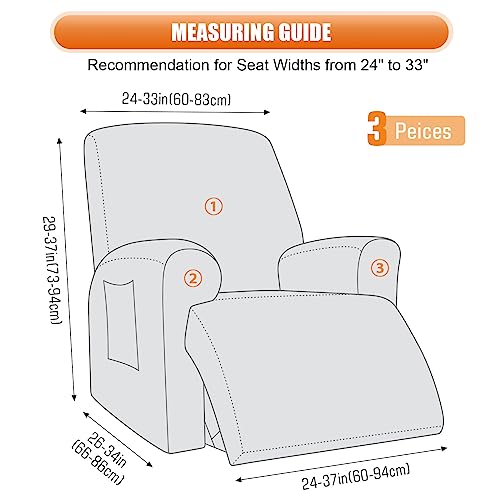 Vansofy Recliner Chair Cover, 3-Pieces Stretch Lazy Boy Recliner Covers For Recliner Chair Soft Reclining Chair Slipcover Furniture Protector For Dogs Cats(Dark Gray) #TOP1