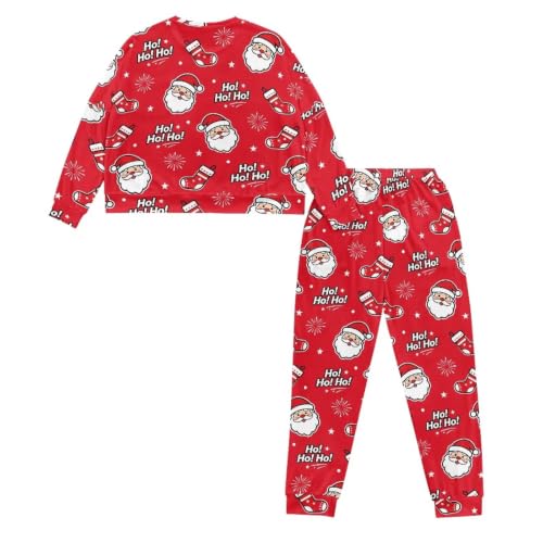 Image of Womens Lounge Set Long Sleeve Soft Pajama Sets | Casual 2 Piece Pj Outfit, Crewneck Sleepwear with Pockets, Adjustable Drawstring, Soft Comfy Fall Pajamas, Plus Size