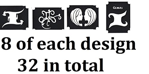 Gemini Collection (32 Tattoo Glitter Airbrush Stencil Gemini)
