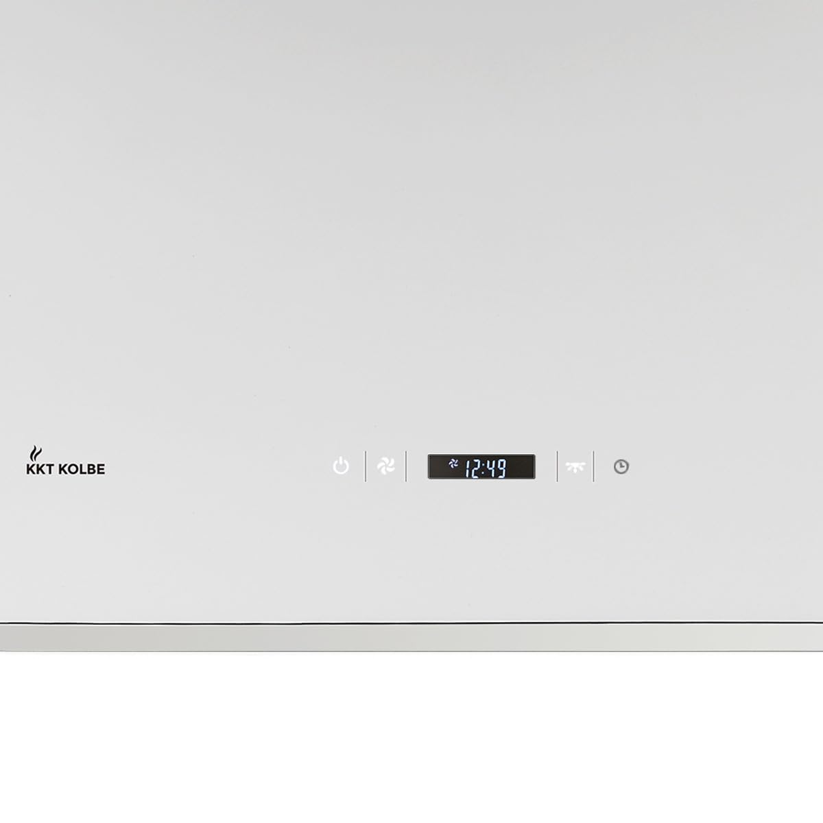 Cappa aspirante 60 cm | Cappa Isolotto | acciaio inossidabile | vetro bianco | Operazione di tocco | CUBE60W