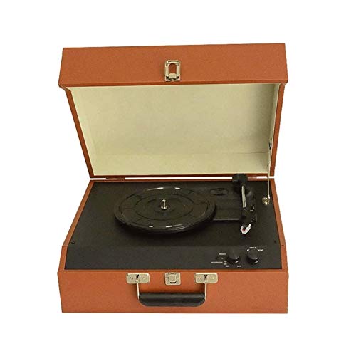 ZJFHEYUO Giradischi Bluetooth Portatile a Tre velocità Bluetooth 18/20/30 cm, Giradischi Vintage in Vinile con Altoparlanti Stereo integrati e Cuffie