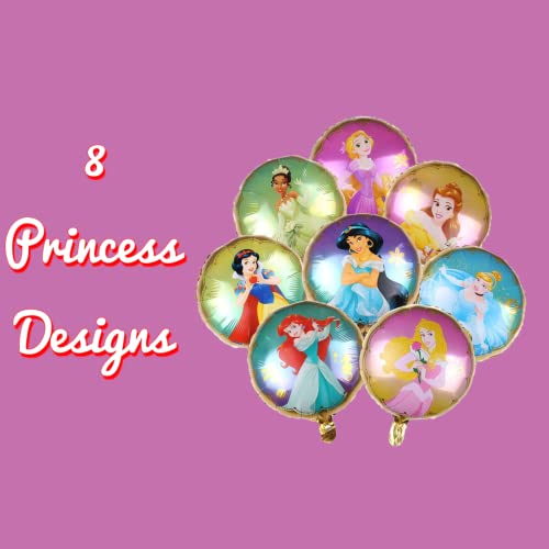 8 Disney Princess Birthday Party Balloons – Belle Cinderella Tiana Ariel Balloons – Snow White Sleeping Beauty Jasmine Rapunzel - Princess Party Supplies Balloon Decorations By Jolly Jon #TOP1