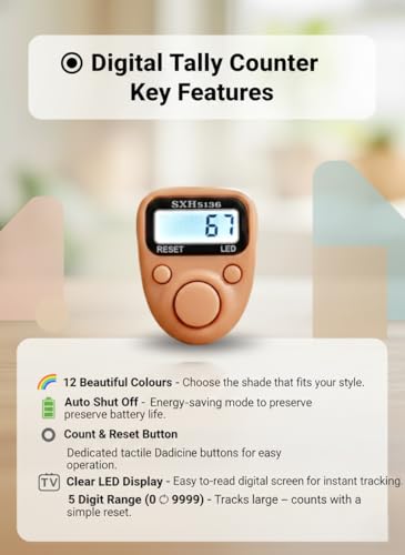 Image of Green 5 Digit Naam Jap Counter|Tasbih Counter|Mini Digital Tally Counter Finger Ring|Chanting Count Machine for Meditation, Mantra Jap,Cricket Umpire|Digital Counting Device (Model No 512 Green)
