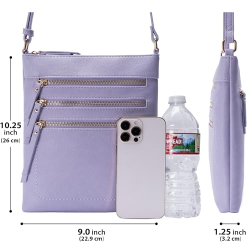 Image of Solene Crossbody Bag Functional Multi Pocket Messenger Purse Top Zip Closure Shoulder Handbag With Adjustable Strap
