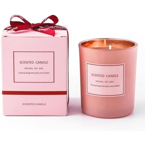 Jasmine Candles, Candles Gifts for Women, Candles for Home Scented, Christams & Birthday Gift for Women, Pink Candles for Women, Gardenia Scented Candles, Natural Soy Wax Candles, 5.5 oz 30 Hours Cover